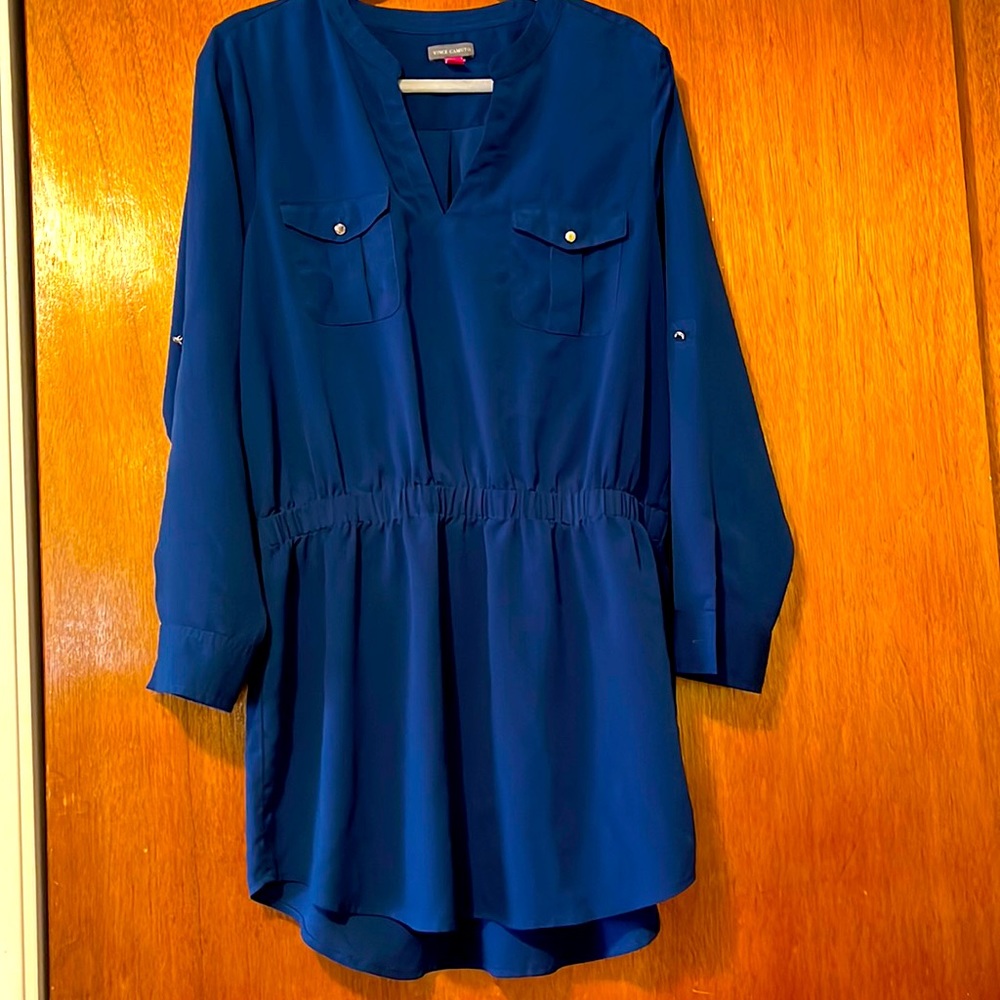 Dark blue over blouse